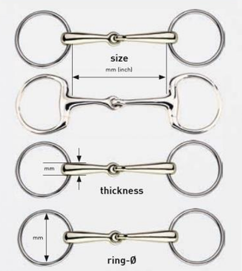 Loop Ring Jointed Snaffle Stainless Steel Horse & Pony Bit All Sizes 