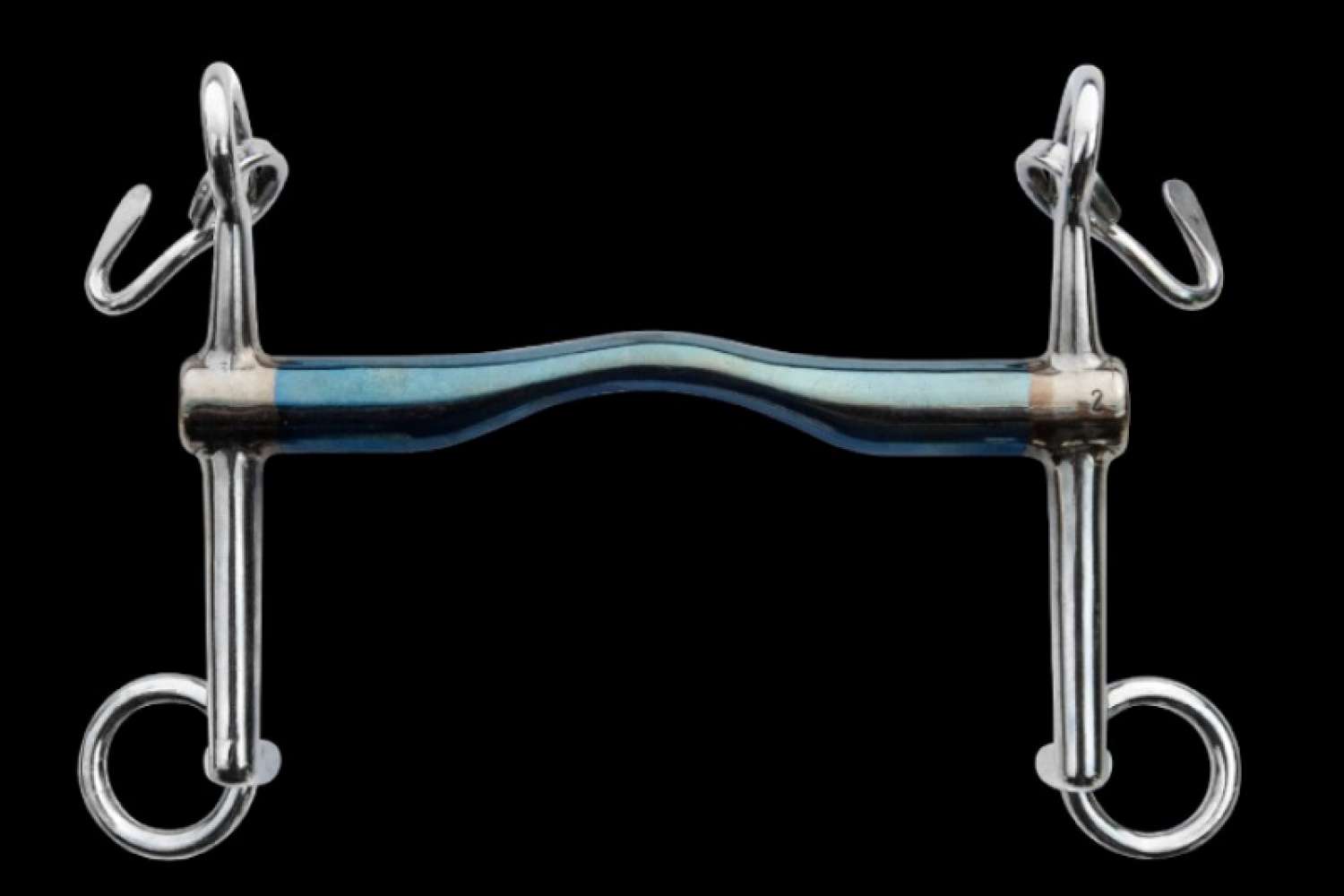 Ported Weymouth Blue Alloy Bits – Fixed Cheek Sweet Iron Happy Mouth – 4.50 à 6.00