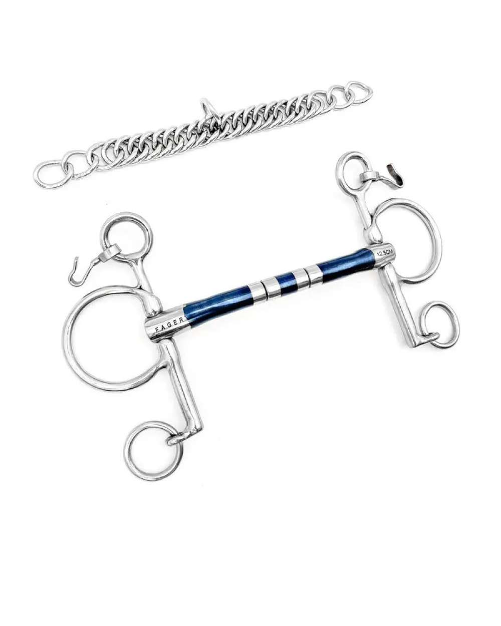 AK Bit Pelham Simple Joint – Sweet Iron 12 Mm, Bleu/argent, Tailles 4,75 à 5,75 Pouces – Contrôle Et Douceur